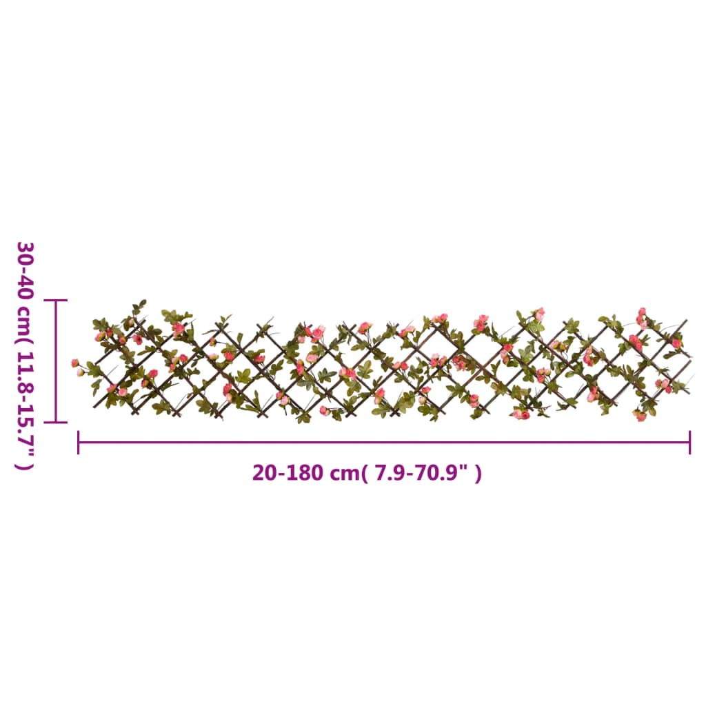 Traliccio Edera Artificiale Espandibile 5pz Rosa Scuro 180x20cm