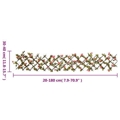 Traliccio Edera Artificiale Espandibile 5pz Rosa Scuro 180x20cm