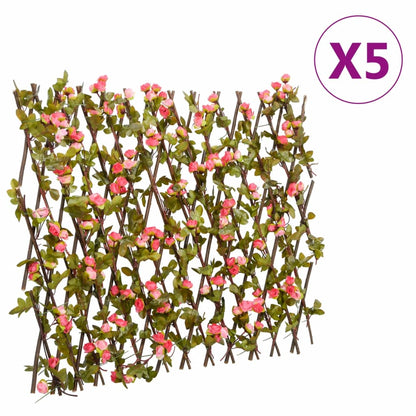 Expandable Artificial Ivy Trellis 5pcs Dark Pink 180x60cm