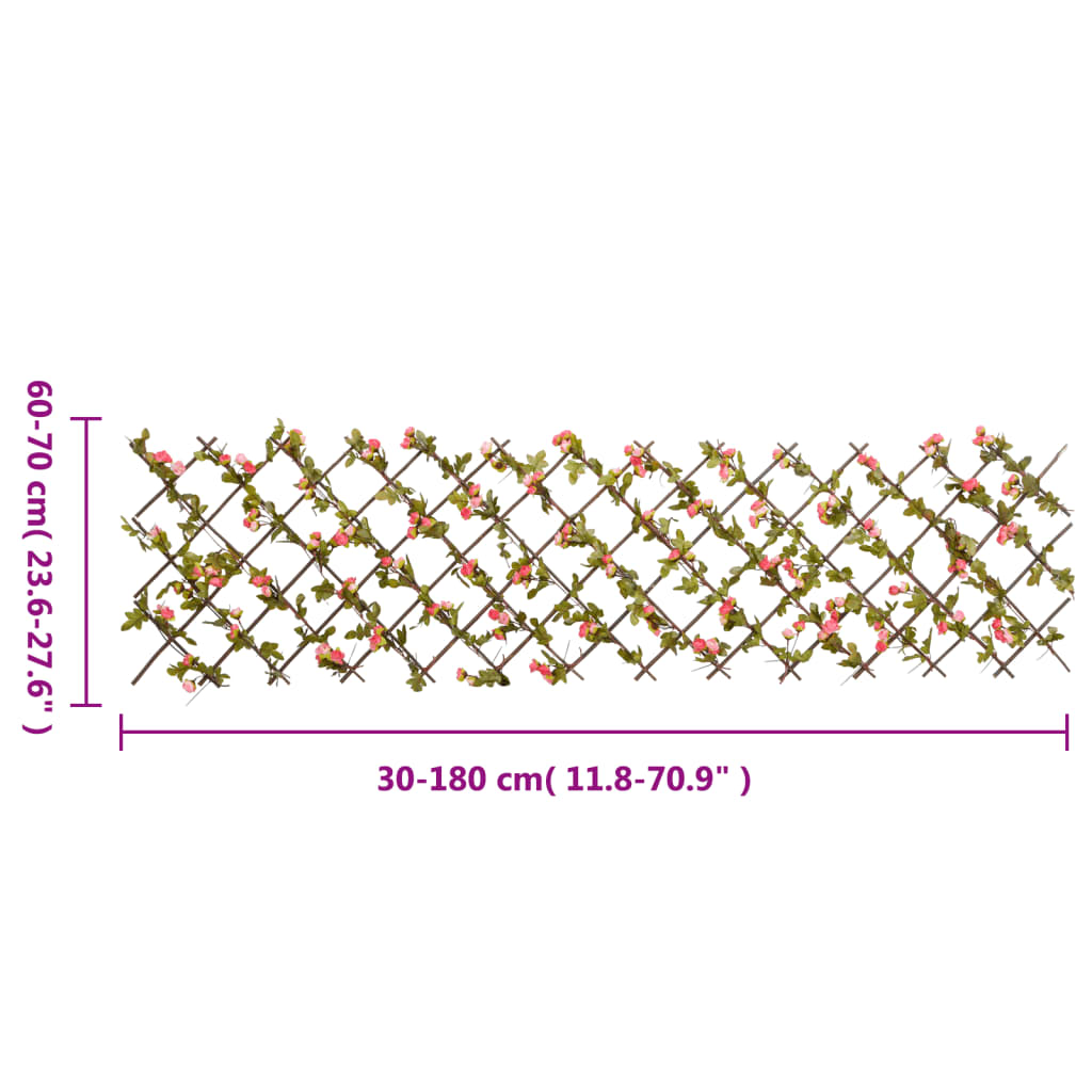 Traliccio Edera Artificiale Espandibile 5pz Rosa Scuro 180x60cm