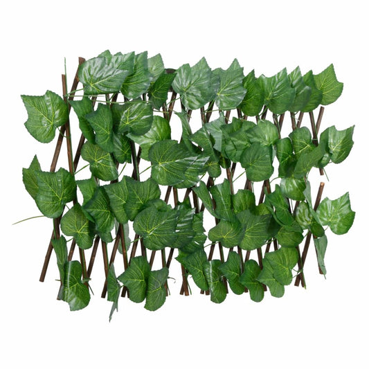 Green Expandable Artificial Vine Leaves Trellis 180x20 cm