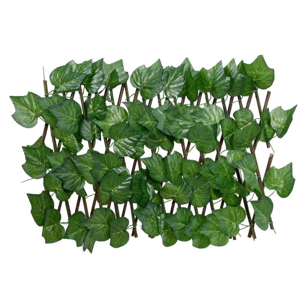 Green Expandable Artificial Vine Leaves Trellis 180x20 cm