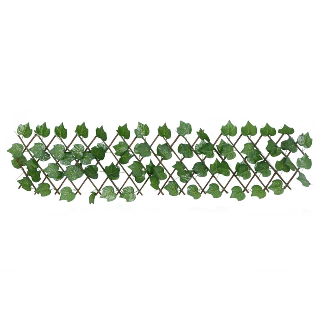 Green Expandable Artificial Vine Leaves Trellis 180x20 cm