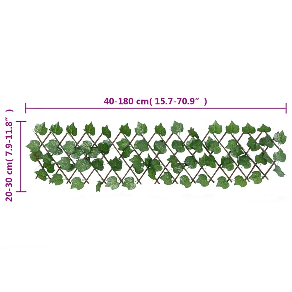 Traliccio Foglie Vite Artificiale Espandibile Verde 180x20 cm