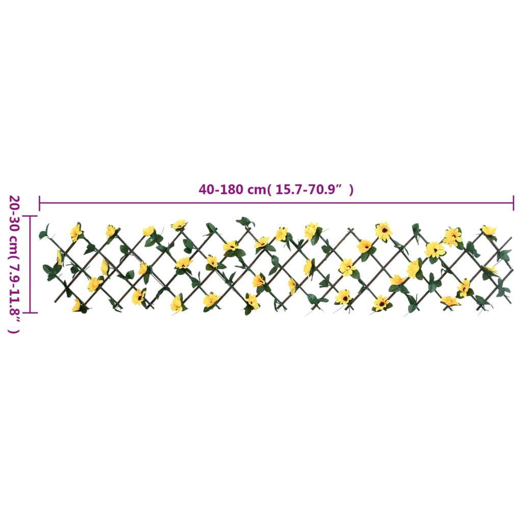 Expandable Artificial Ivy Trellis 5pcs Yellow 180x20 cm