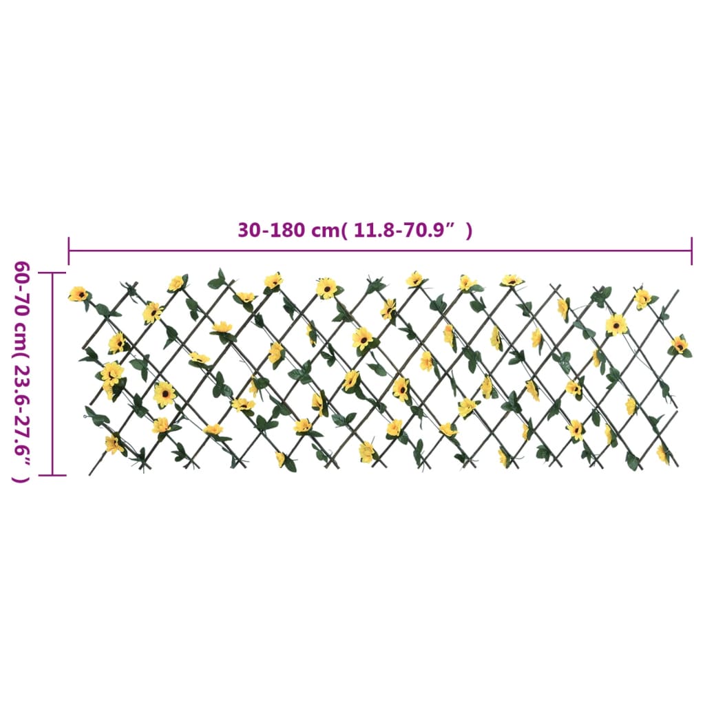 Traliccio Edera Artificiale Espandibile 5pz Giallo 180x60 cm