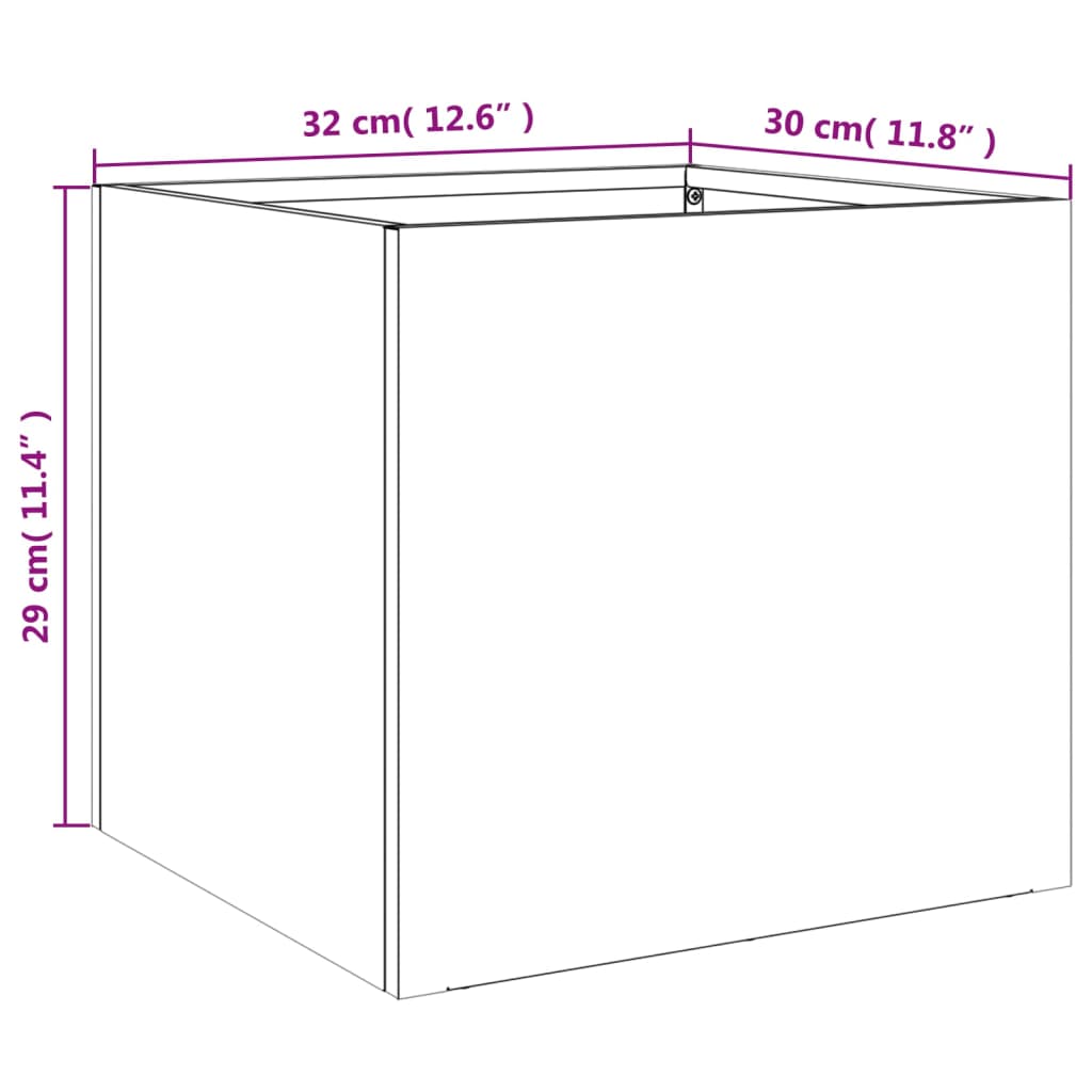 Fioriera Nera 32x30x29 cm in Acciaio Laminato a Freddo