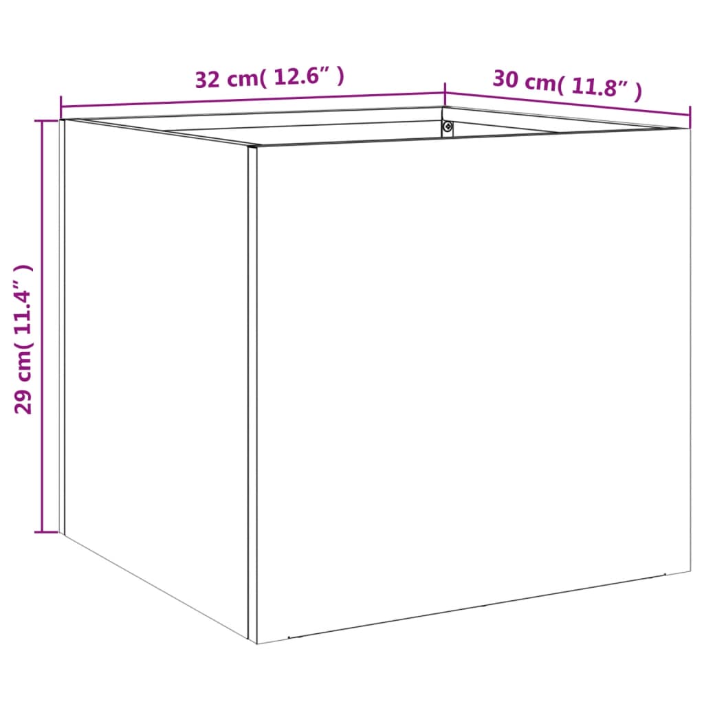 Fioriera Bianca 32x30x29 cm in Acciaio Laminato a Freddo - homemem39