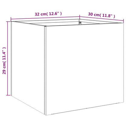 Fioriera Bianca 32x30x29 cm in Acciaio Laminato a Freddo - homemem39