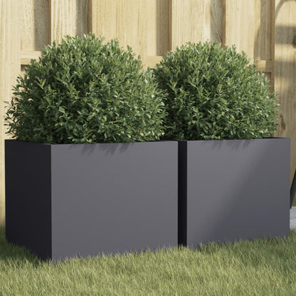 Planters 2 pcs Anthracite 32x30x29 cm Cold Rolled Steel