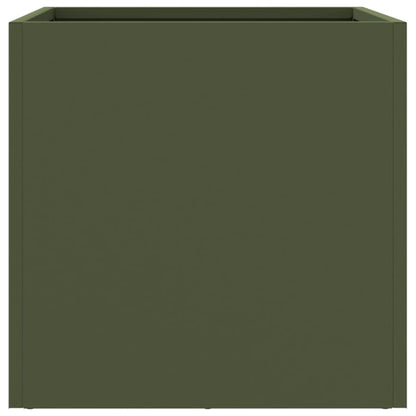 Fioriera da Giardino Verde Oliva 32x30x29 cm in Acciaio