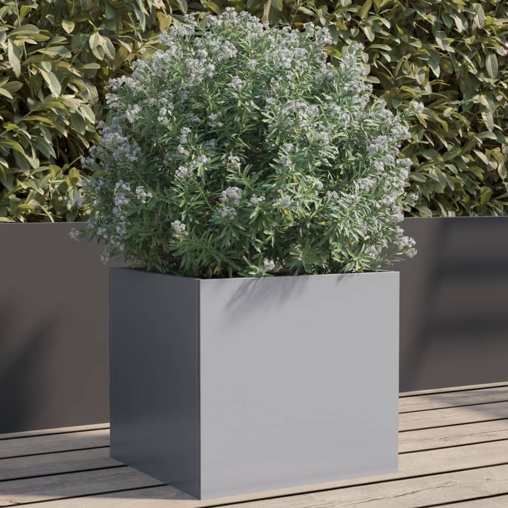 Silver planter 32x30x29 cm in galvanized steel