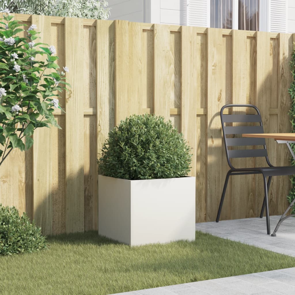 Fioriera Bianca 42x40x39 cm in Acciaio - homemem39