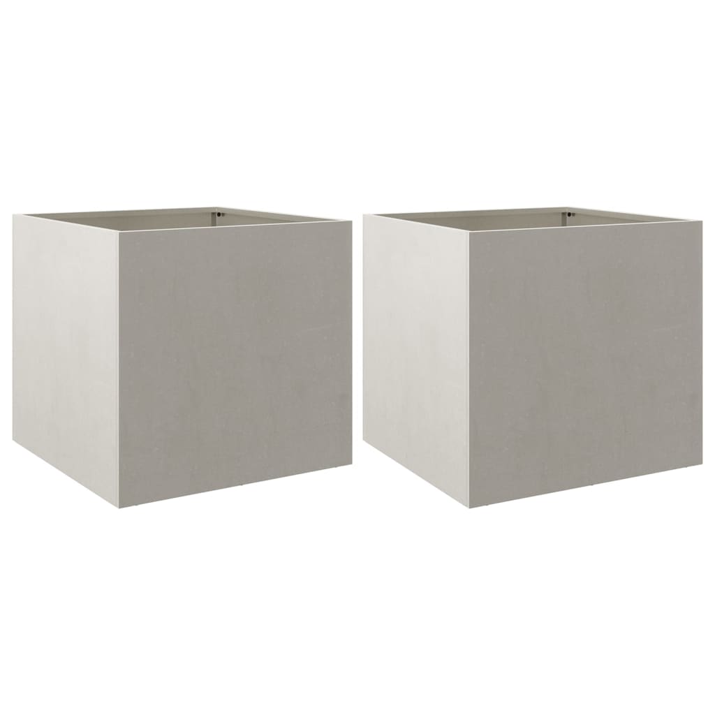 Planters 2 pcs Silver 42x40x39 cm in Stainless Steel