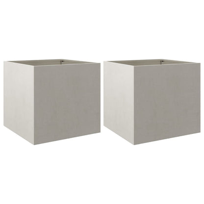 Planters 2 pcs Silver 42x40x39 cm in Stainless Steel