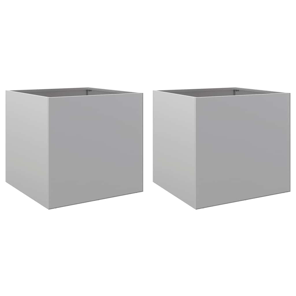 Fioriere 2pz Argento 42x40x39 cm in Acciaio Zincato