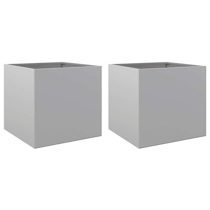 Fioriere 2pz Argento 42x40x39 cm in Acciaio Zincato