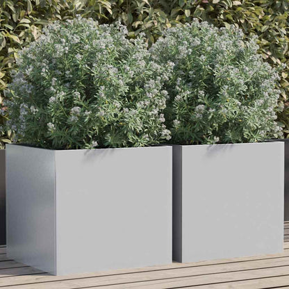 Fioriere 2pz Argento 42x40x39 cm in Acciaio Zincato