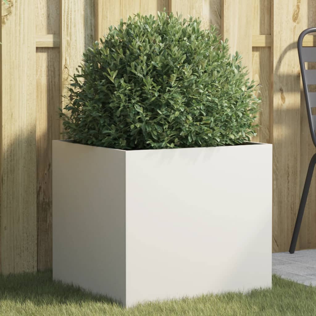 White Planter 49x47x46 cm in Cold Rolled Steel