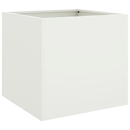 Fioriere 2 pz Bianche 49x47x46 cm in Acciaio