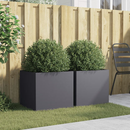 Planters 2 pcs Anthracite 49x47x46 cm Cold Rolled Steel