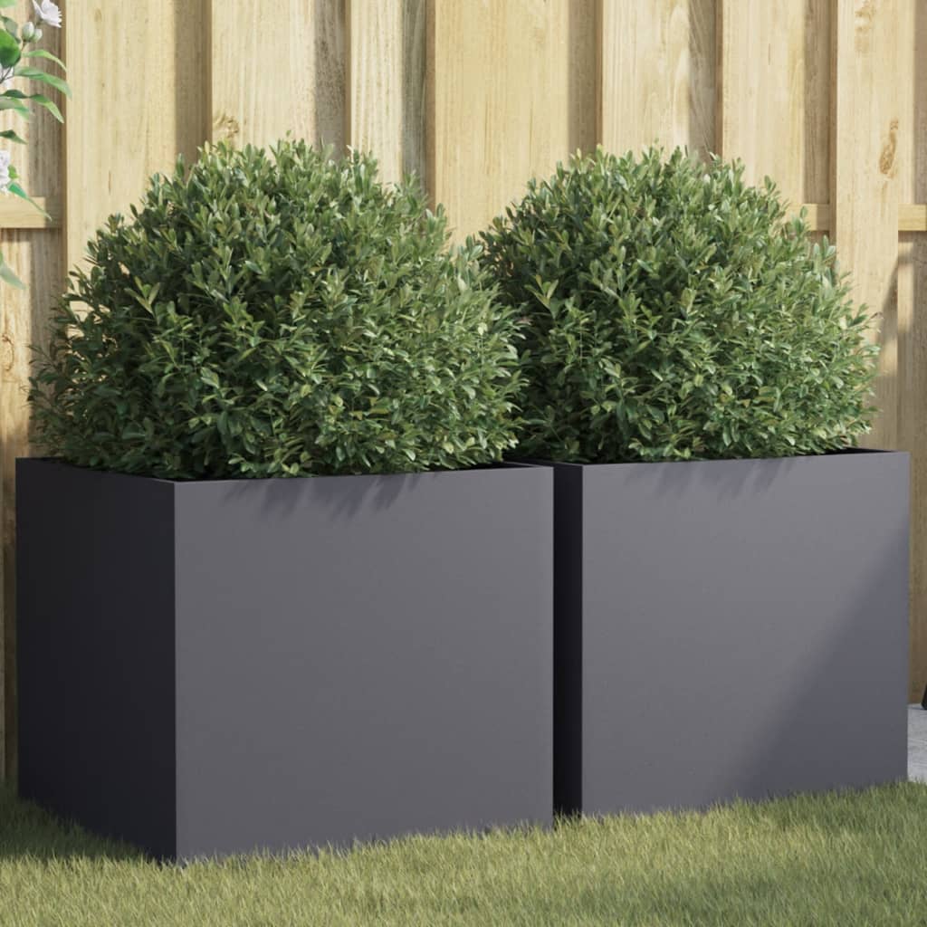 Planters 2 pcs Anthracite 49x47x46 cm Cold Rolled Steel