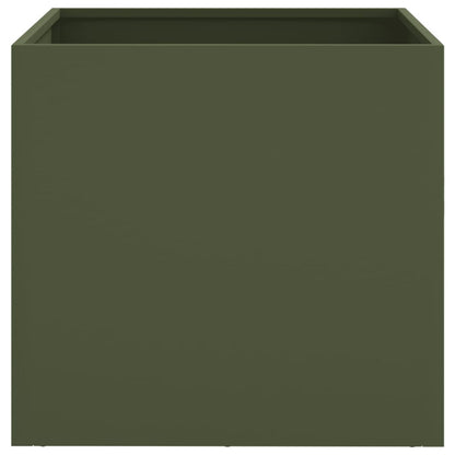 Olive Green Planter 49x47x46 cm in Cold Rolled Steel