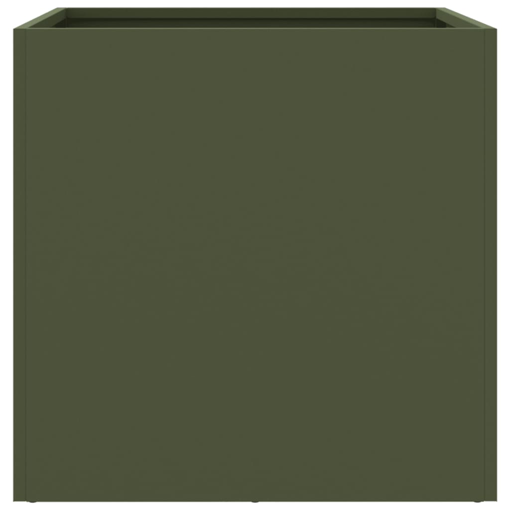 Olive Green Planter 49x47x46 cm in Cold Rolled Steel