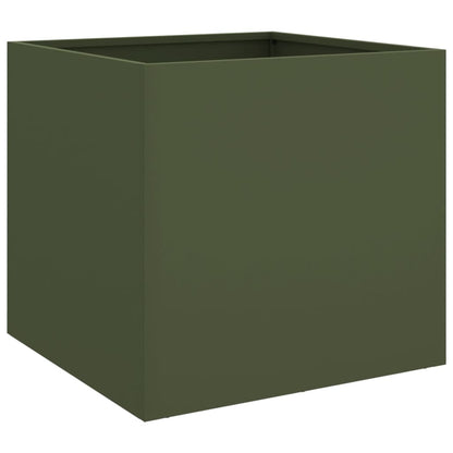 Olive Green Planter 49x47x46 cm in Cold Rolled Steel