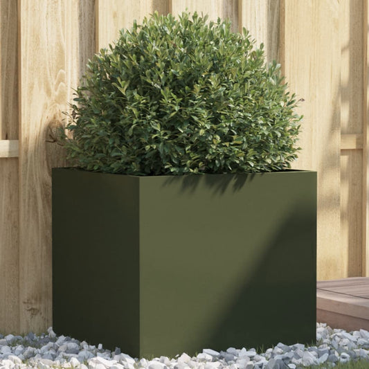 Fioriera Verde Oliva 49x47x46 cm in Acciaio