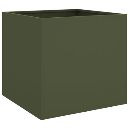 Fioriere 2 pz Verde Oliva 49x47x46 cm in Acciaio
