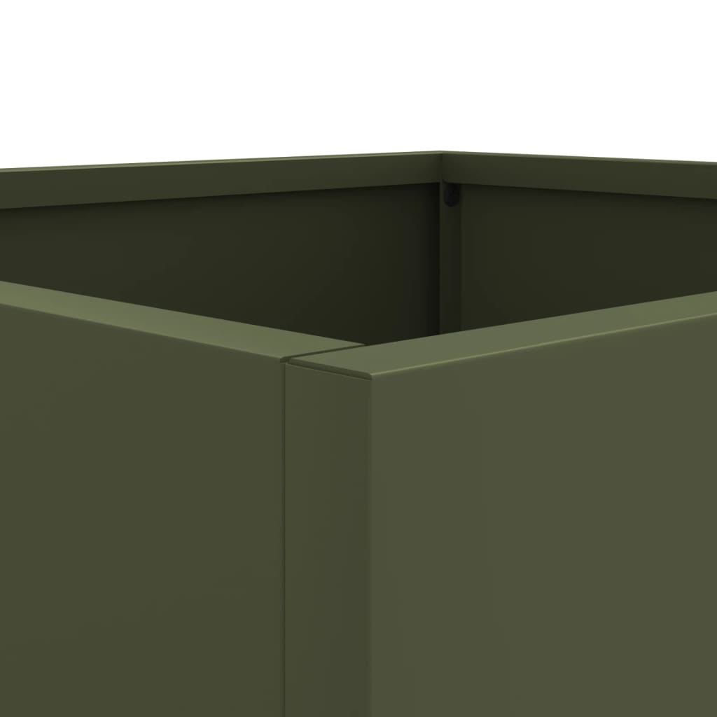 Fioriere 2 pz Verde Oliva 49x47x46 cm in Acciaio