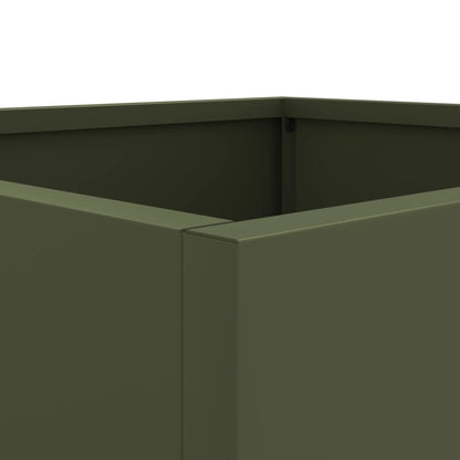 Fioriere 2 pz Verde Oliva 49x47x46 cm in Acciaio