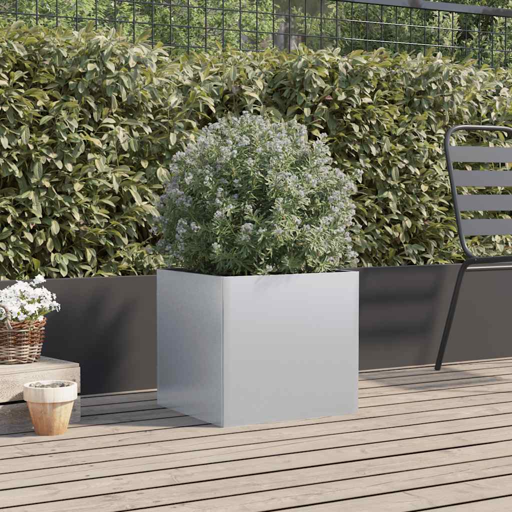 Fioriera Argento 49x47x46 cm in Acciaio Zincato