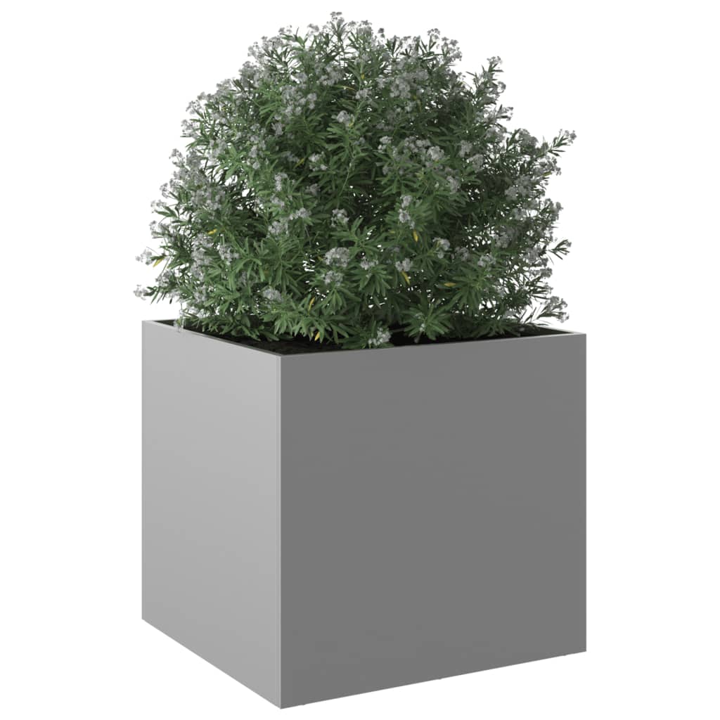 Silver planter 49x47x46 cm in galvanized steel