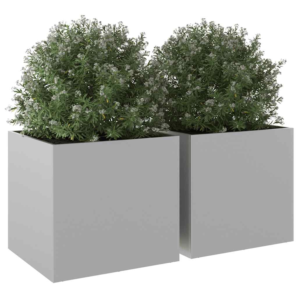 Fioriere 2pz Argento 49x47x46 cm in Acciaio Zincato