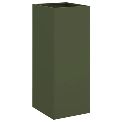 Olive Green Planter 32x29x75 cm in Cold Rolled Steel