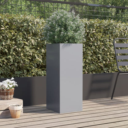 Silver planter 32x29x75 cm in galvanized steel