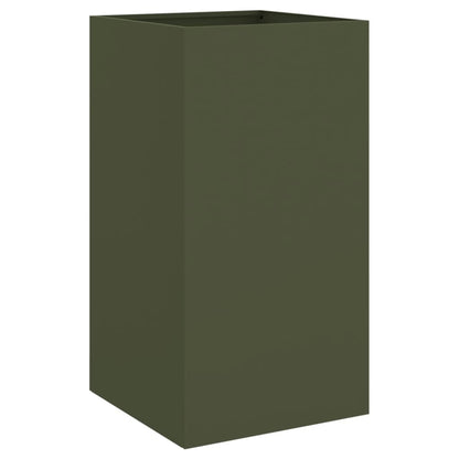 Olive Green Planter 42x38x75 cm in Cold Rolled Steel