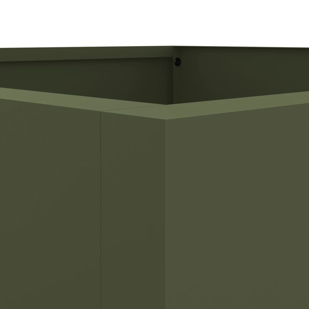Olive Green Planter 42x38x75 cm in Cold Rolled Steel