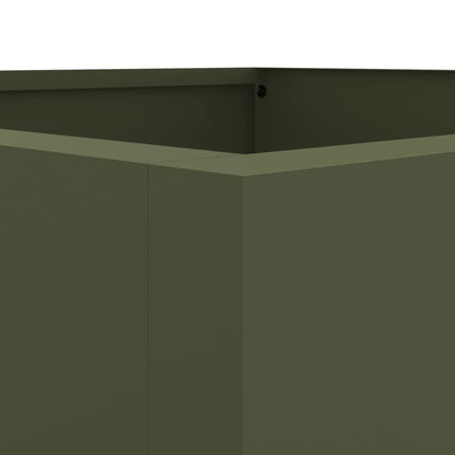 Olive Green Planter 42x38x75 cm in Cold Rolled Steel