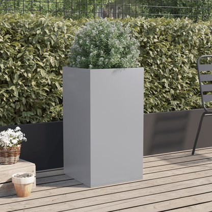 Silver planter 42x38x75 cm in galvanized steel