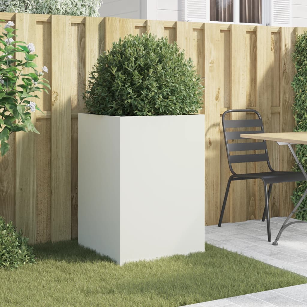 White Planter 52x48x75 cm in Cold Rolled Steel