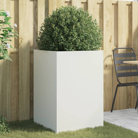 White Planter 52x48x75 cm in Cold Rolled Steel