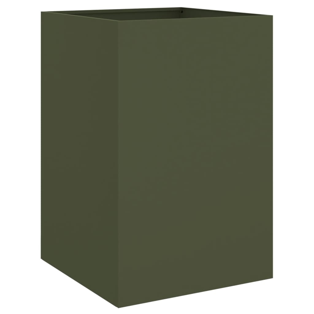 Olive Green Planter 52x48x75 cm in Cold Rolled Steel