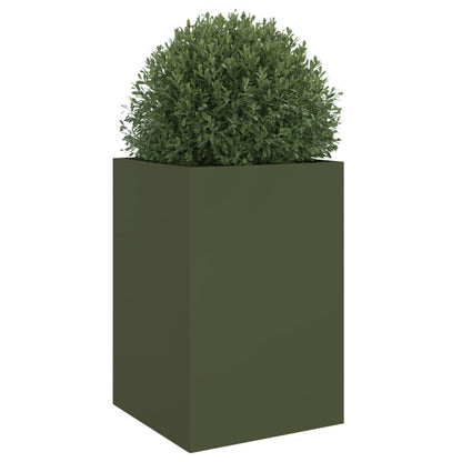 Olive Green Planter 52x48x75 cm in Cold Rolled Steel