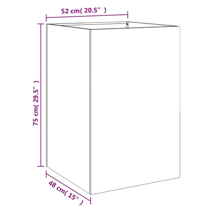 Olive Green Planter 52x48x75 cm in Cold Rolled Steel