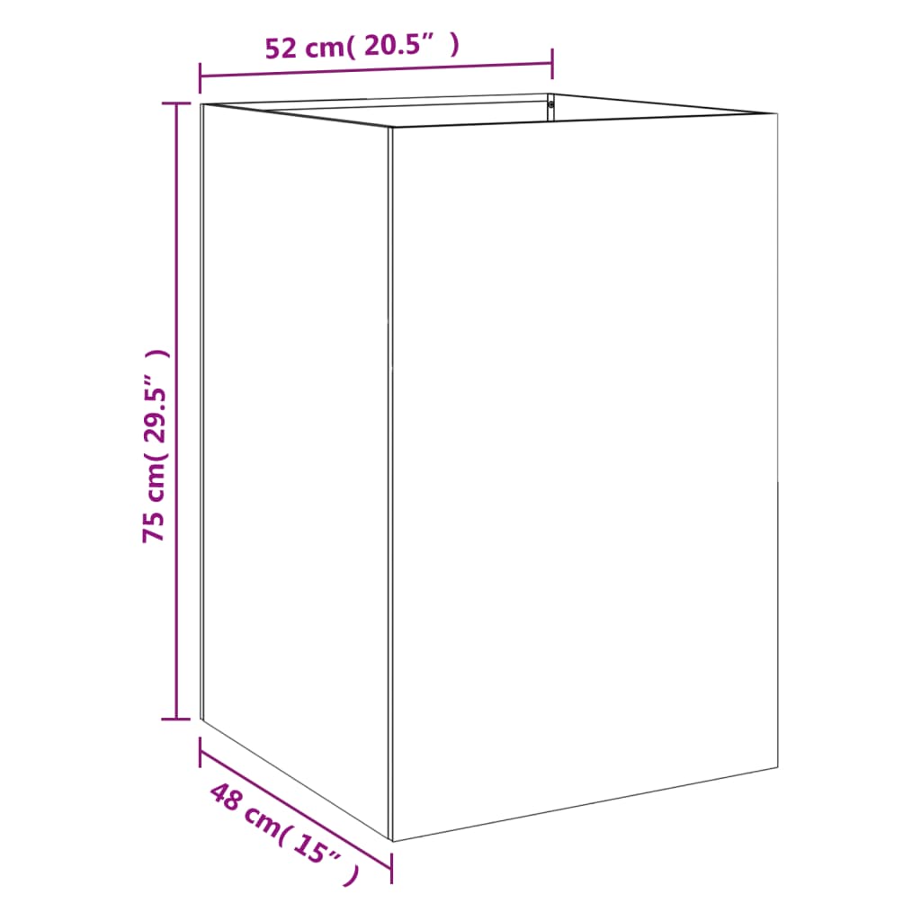 Silver Planter 52x48x75 cm in Stainless Steel