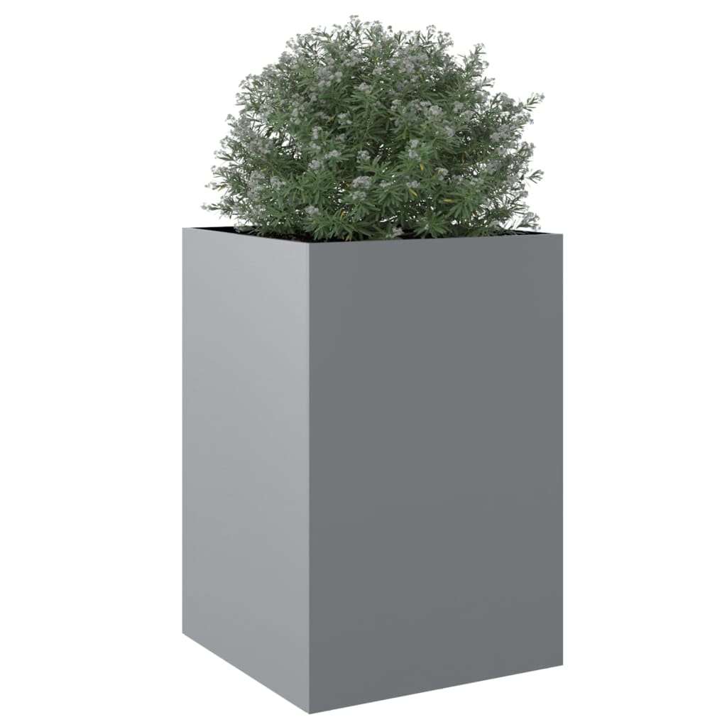 Silver planter 52x48x75 cm in galvanized steel