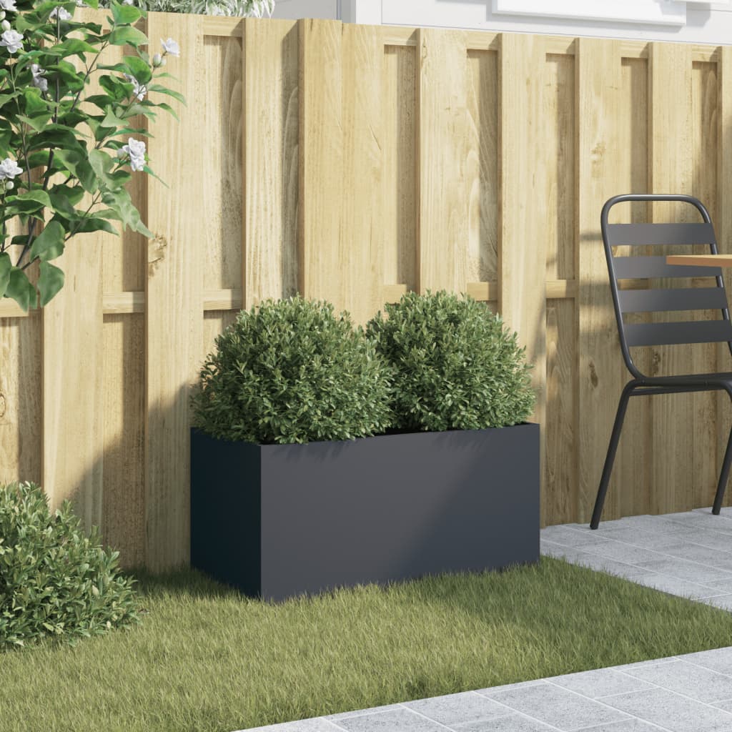 Anthracite Planter 62x30x29 cm in Cold Rolled Steel